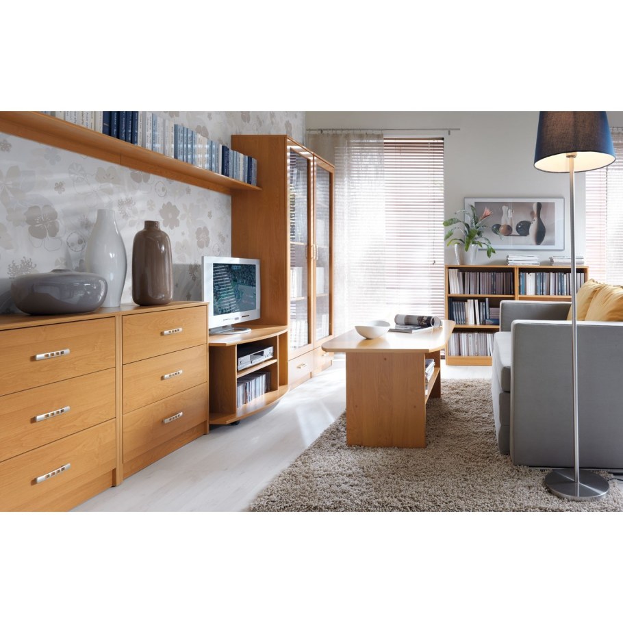 Интерьер под цвет мебели ольха