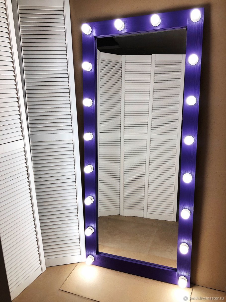 Зеркало гримерное с лампочками 180*80