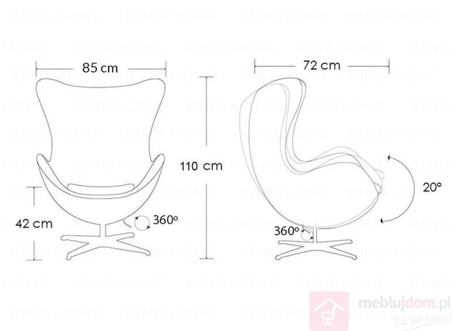 Кресло Egg габариты