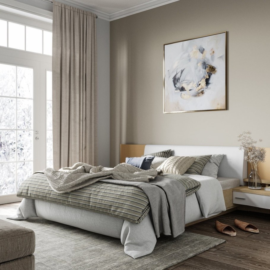 Бежевая краска для спальни