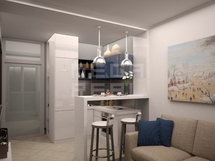 Интерьер квартиры студии 15 кв.м