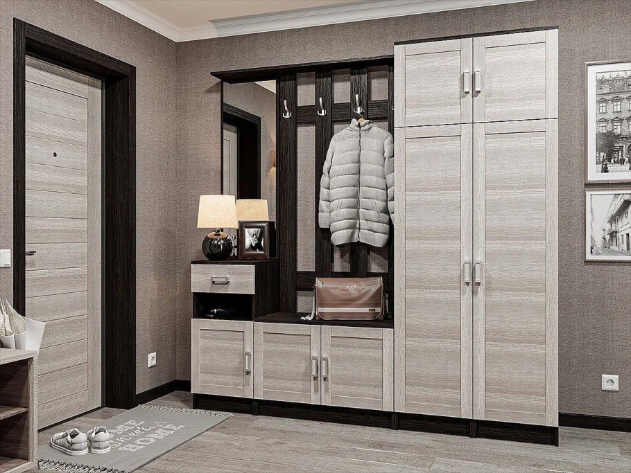 Прихожая лофт-01 Cappuccino Veralinga-венге