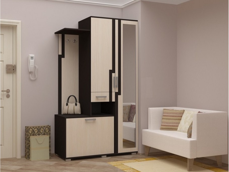 Прихожая лофт-02 Cappuccino Veralinga-ясень шимо тёмный