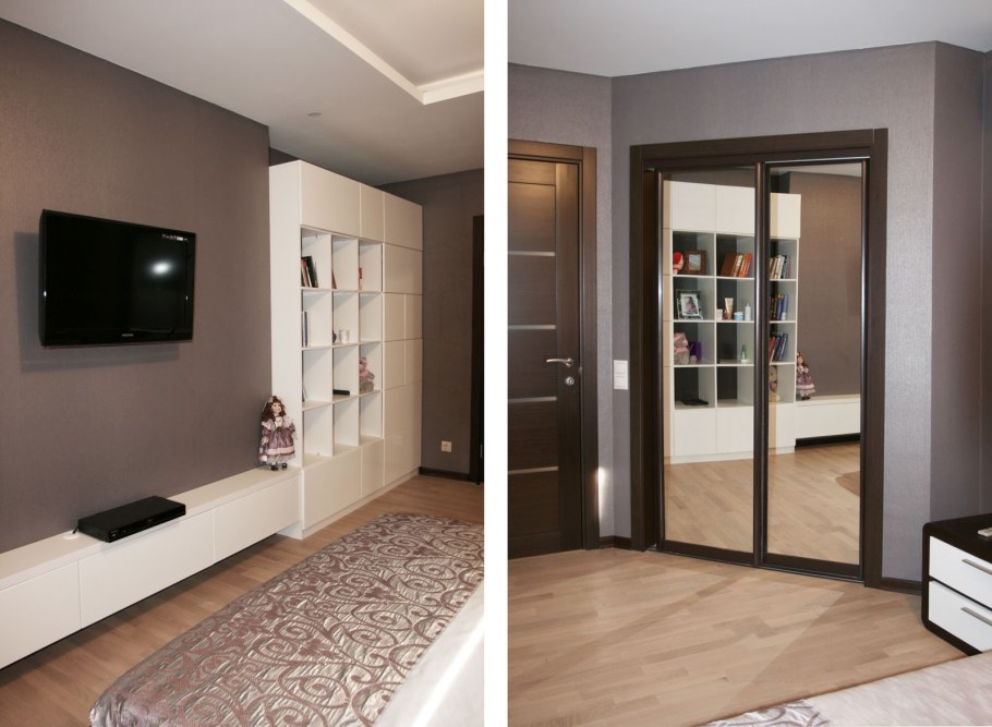 Темный шкаф в Светлом интерьере