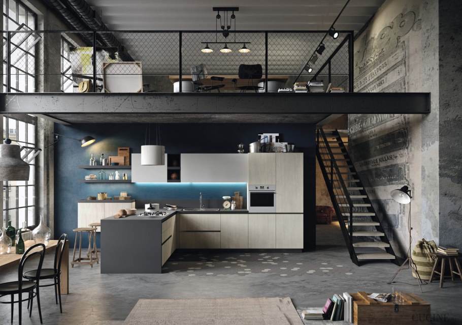 Пудровая мебель в стиле лофт