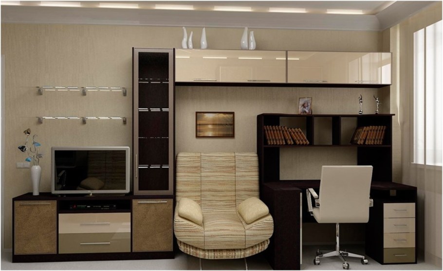 Гостиная с рабочим местом