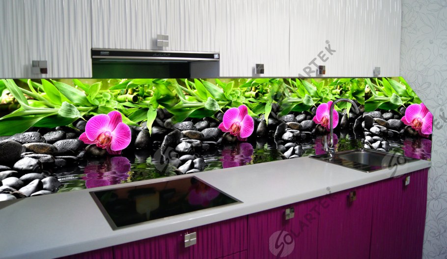 Фотопечать на стекле для кухни