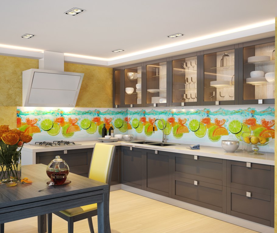 Кухонный фартук АБС фрукты (600*3000*1,5мм)