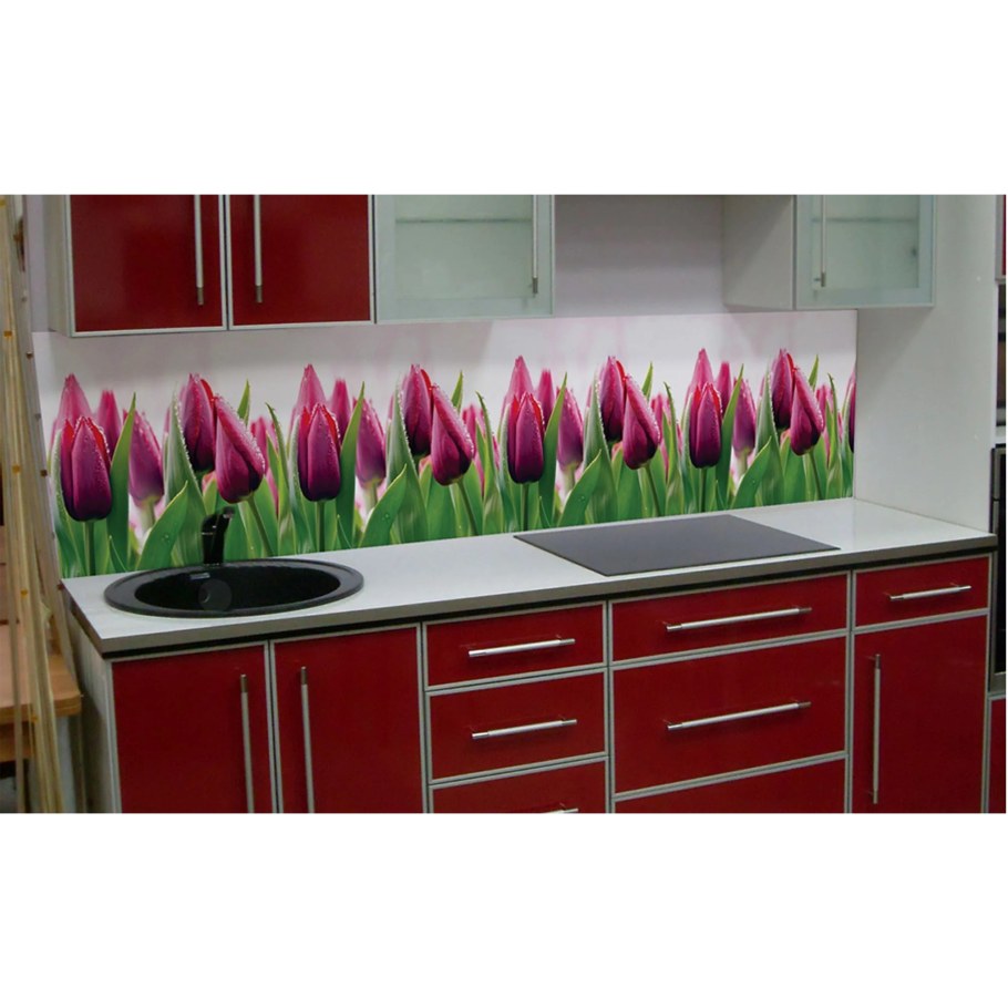 Панель АБС "тюльпаны" (фартук) (3,0*0,6м) *1