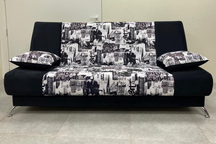 Диван каноэ черно-серый