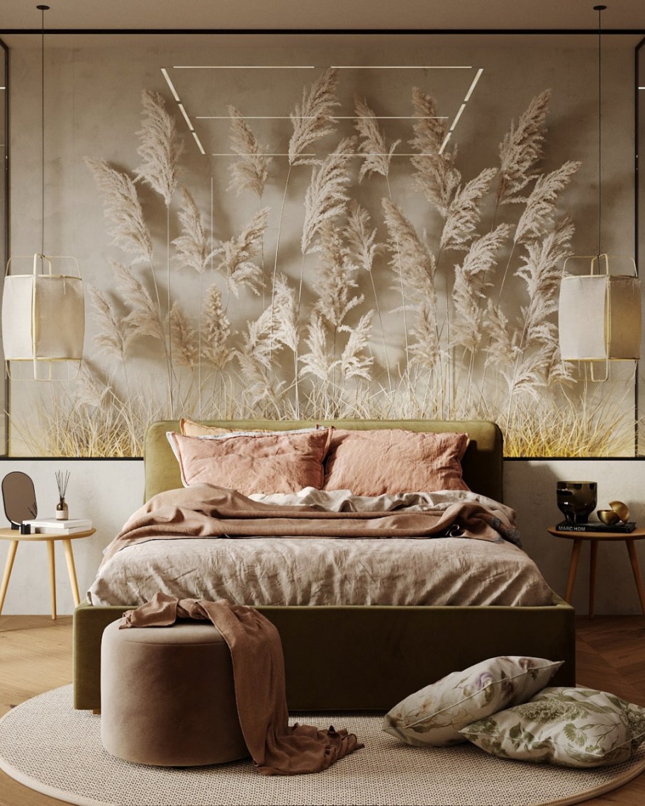 Элементы декора спальни в природных тонах