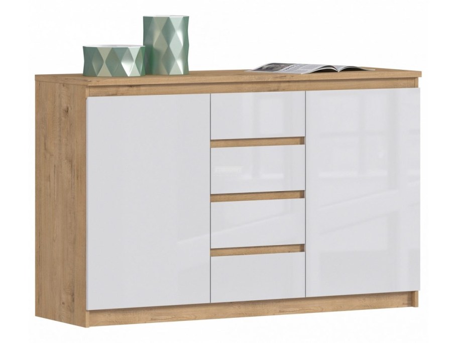 Веста сб 2255 комод дуб Бунратти/белый глянец