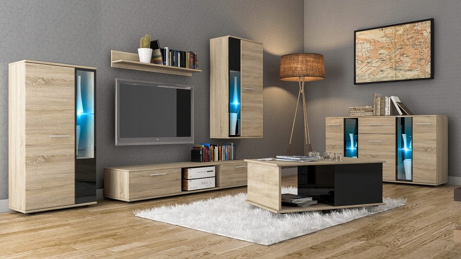 Модульная гостиная дуб сонома