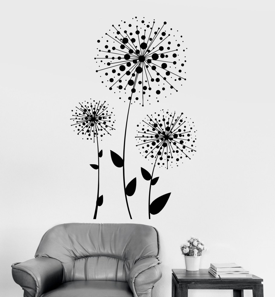 Одуванчик на стену черный
