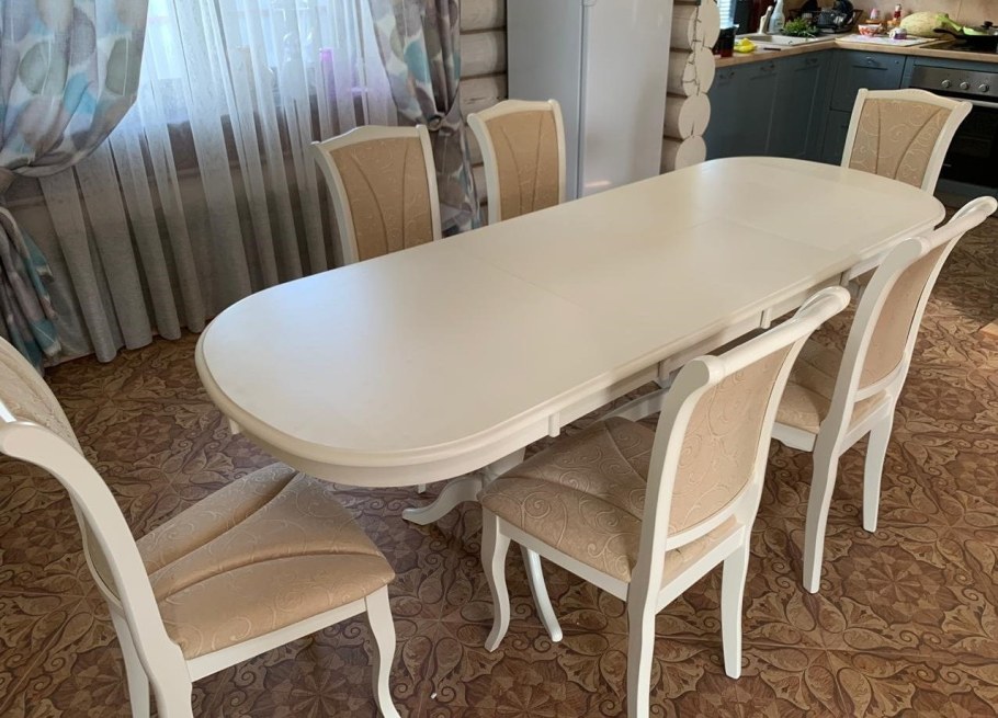 Обеденная группа Сиена (Siena sa-t6ex2l-o2) слоновая кость