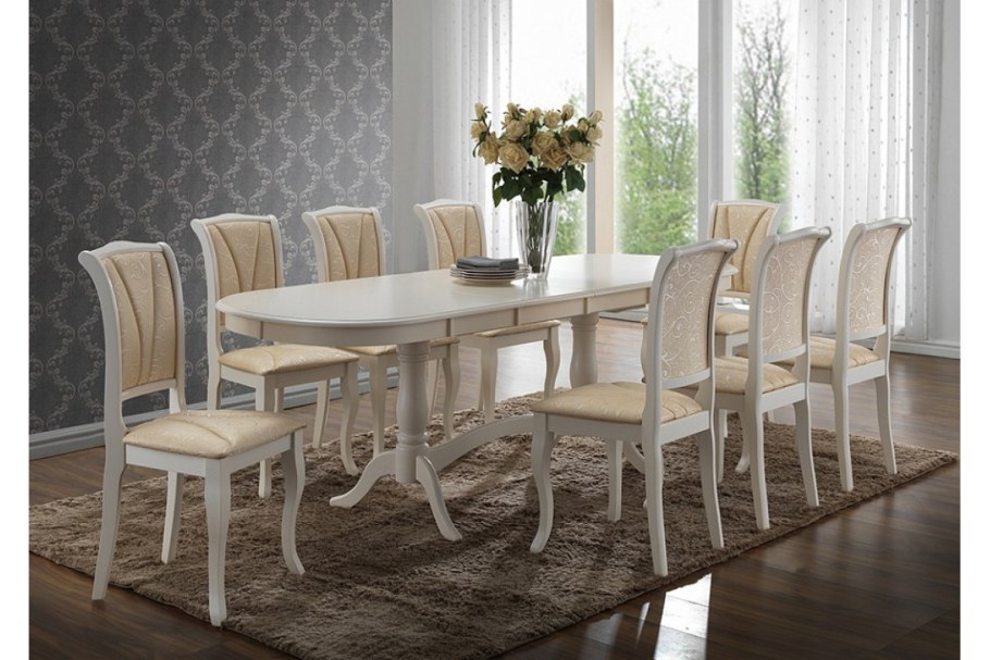 Обеденная группа Сиена (Siena sa-t6ex2l-o2) слоновая кость