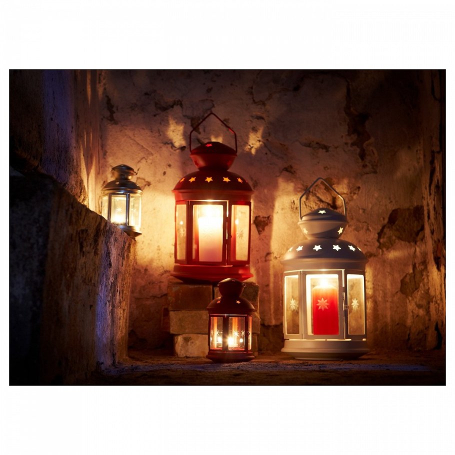 Фонарь для свечи ikea rotera белый 21 см