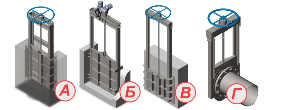 Щитовой затвор dn1000