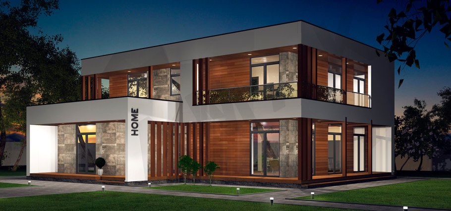 Современные двухэтажные здания