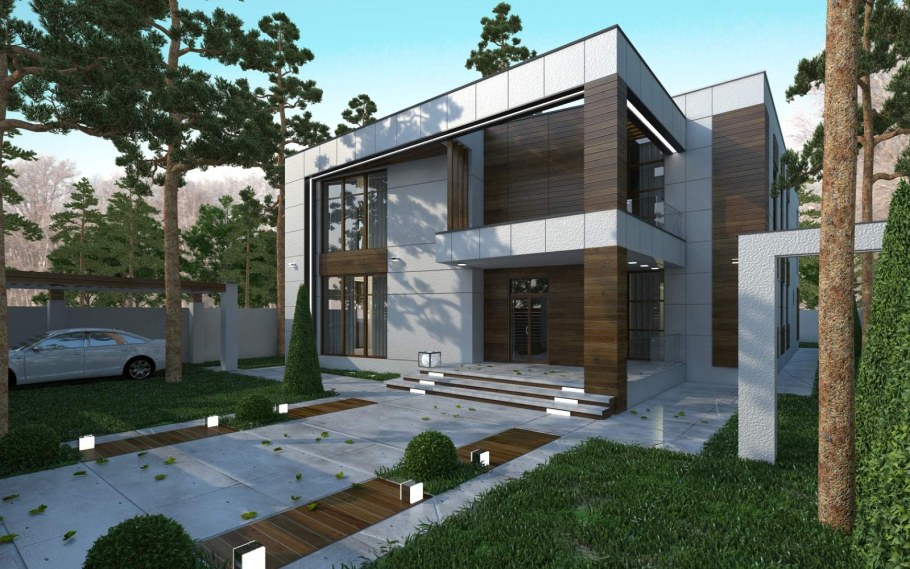 Современные коттеджи проекты в стиле Минимализм