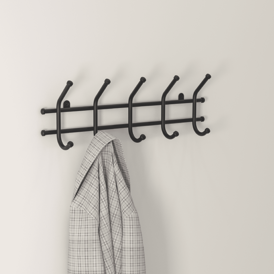 Вешалка ЗМИ норма 5 крючков черная