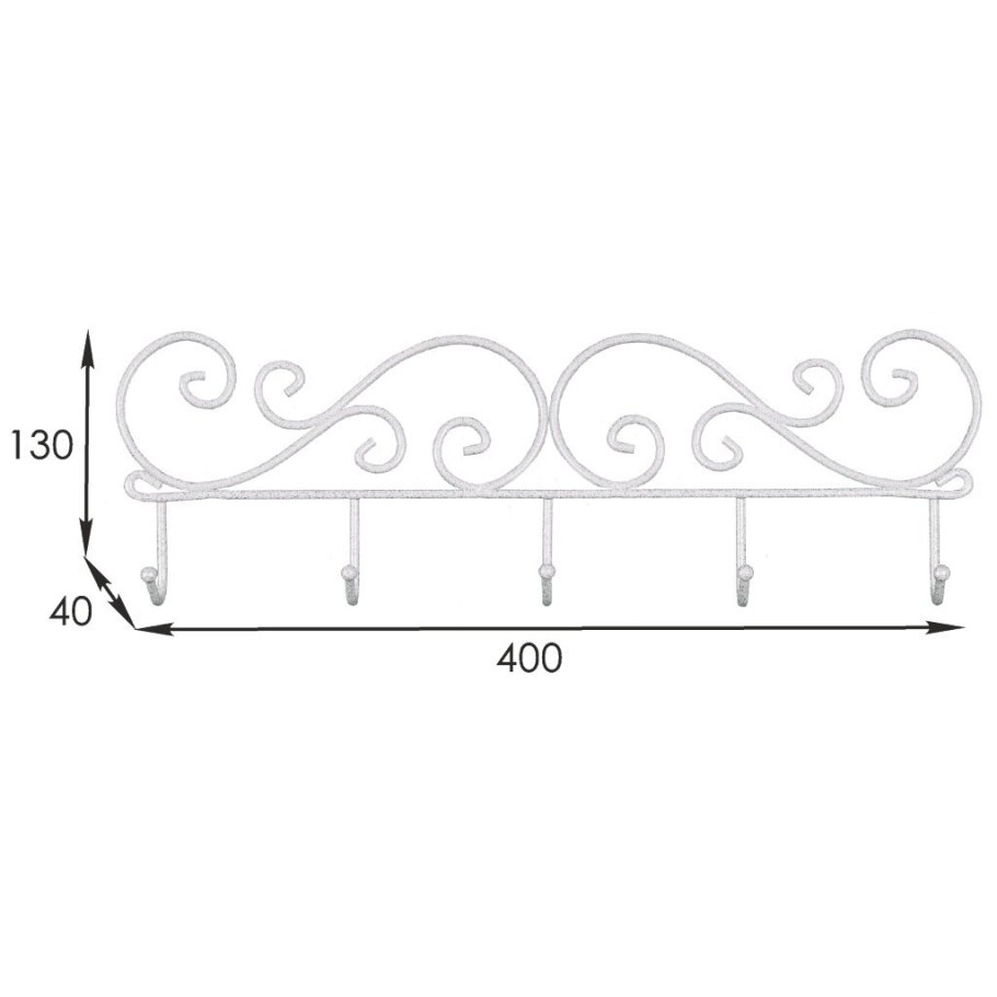 Вешалка кружева 5 белое серебро Вн 276 БС