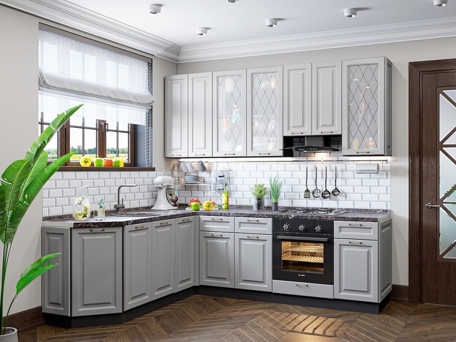 Мебель Виват кухня Ницца дуб серый