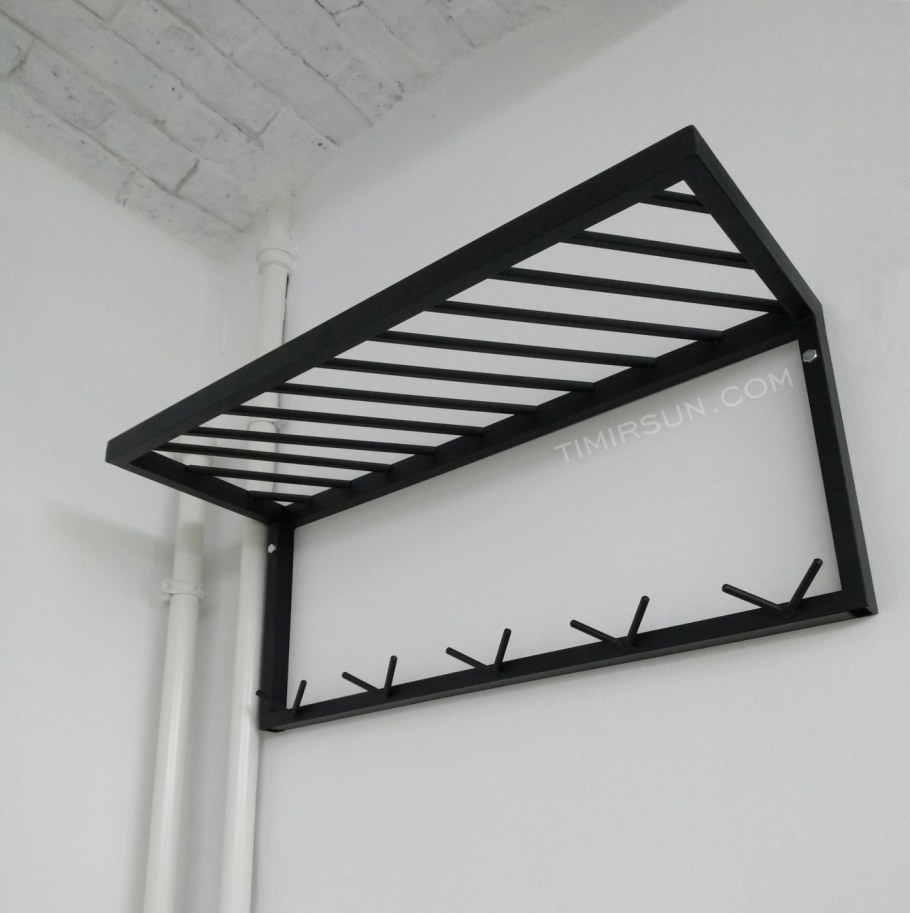 Вешалка настенная без полки метал