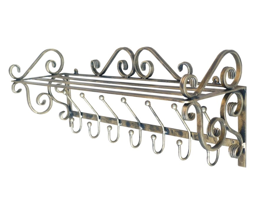 Вешалка с крючками лофт 70см