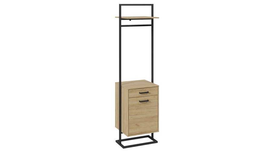 Лофт вешалка Тип 1 (черный/дуб крафт золотой)