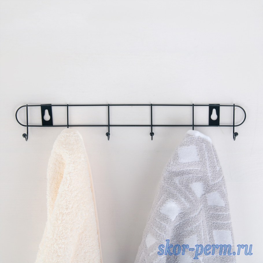 Vetta вешалка настенная 6 крючков, эконом, металл, 32,5х5х3,5см