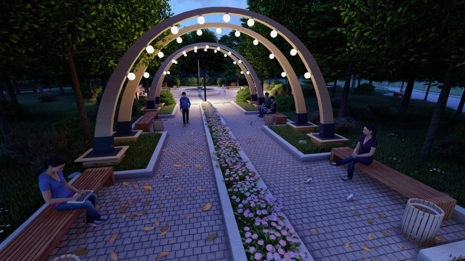 Арка с подсветкой светодиодной