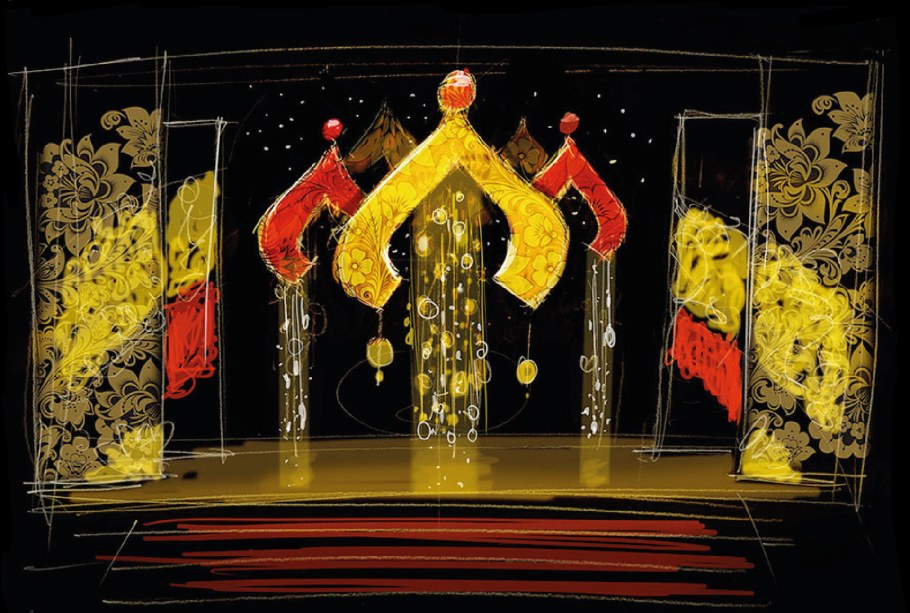 Сцена с декорациями