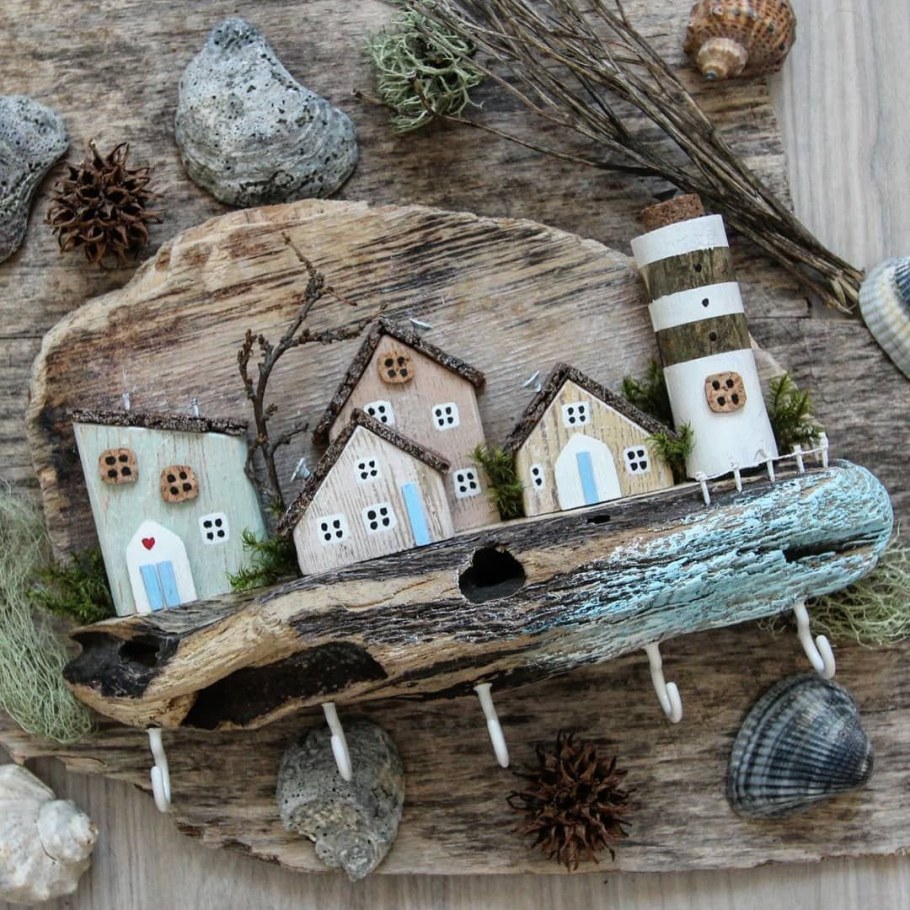 Синяя спальня в деревянном доме