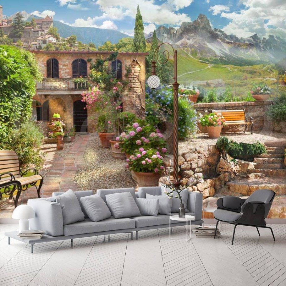 Фреска итальянский дворик