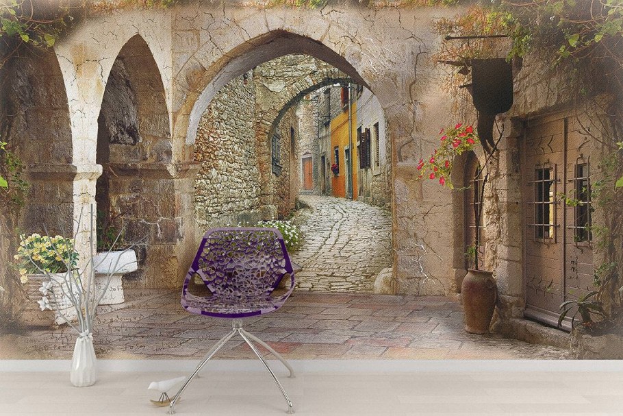 Фреска старый город Италии