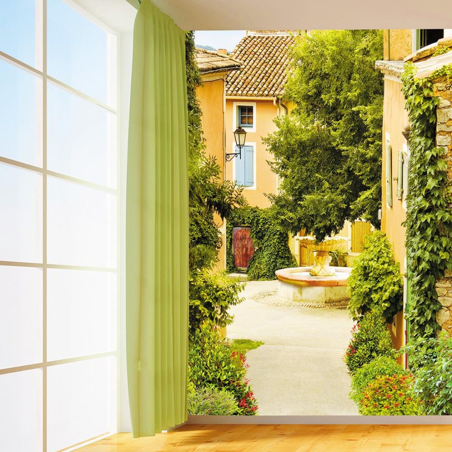 Узкие фотообои в интерьере