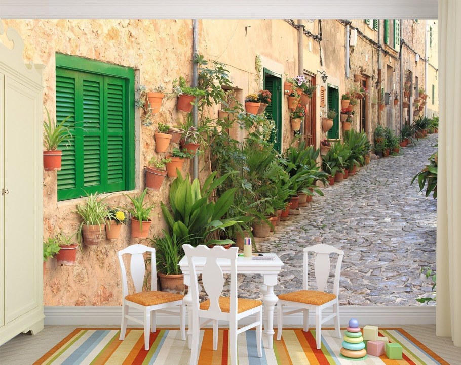Фотообои для кухни улочки