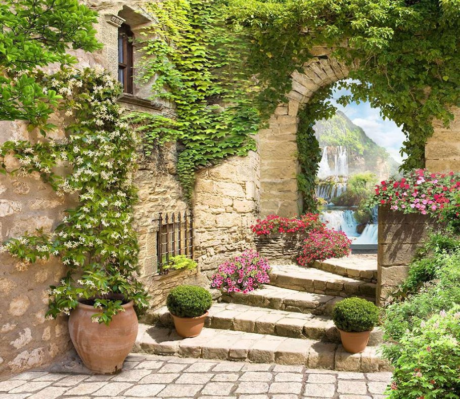 Фреска итальянский дворик