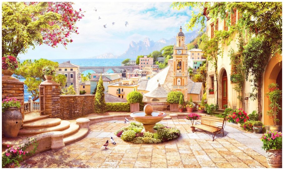 Фрески итальянские старый город