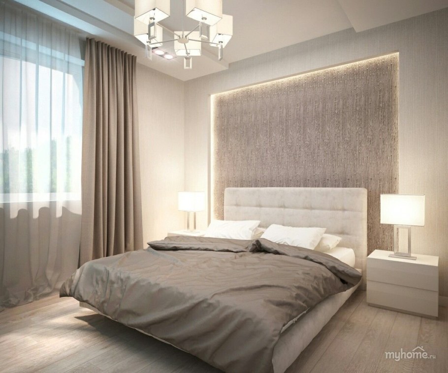 Спальня в бежево кофейных тонах