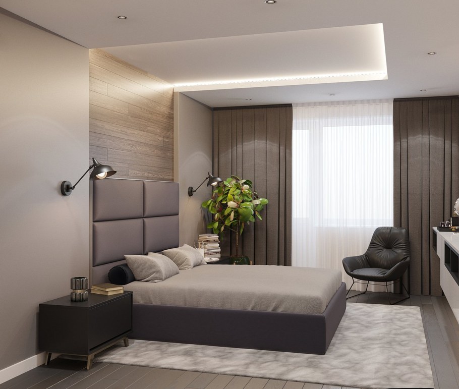 Спальня в кофейных тонах