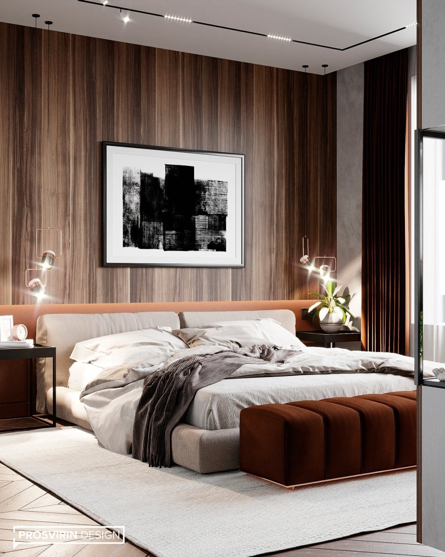 Спальня в шалфейных тонах