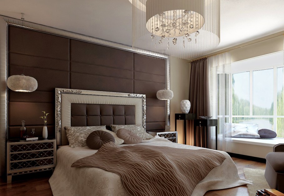 Спальня в кофейных тонах