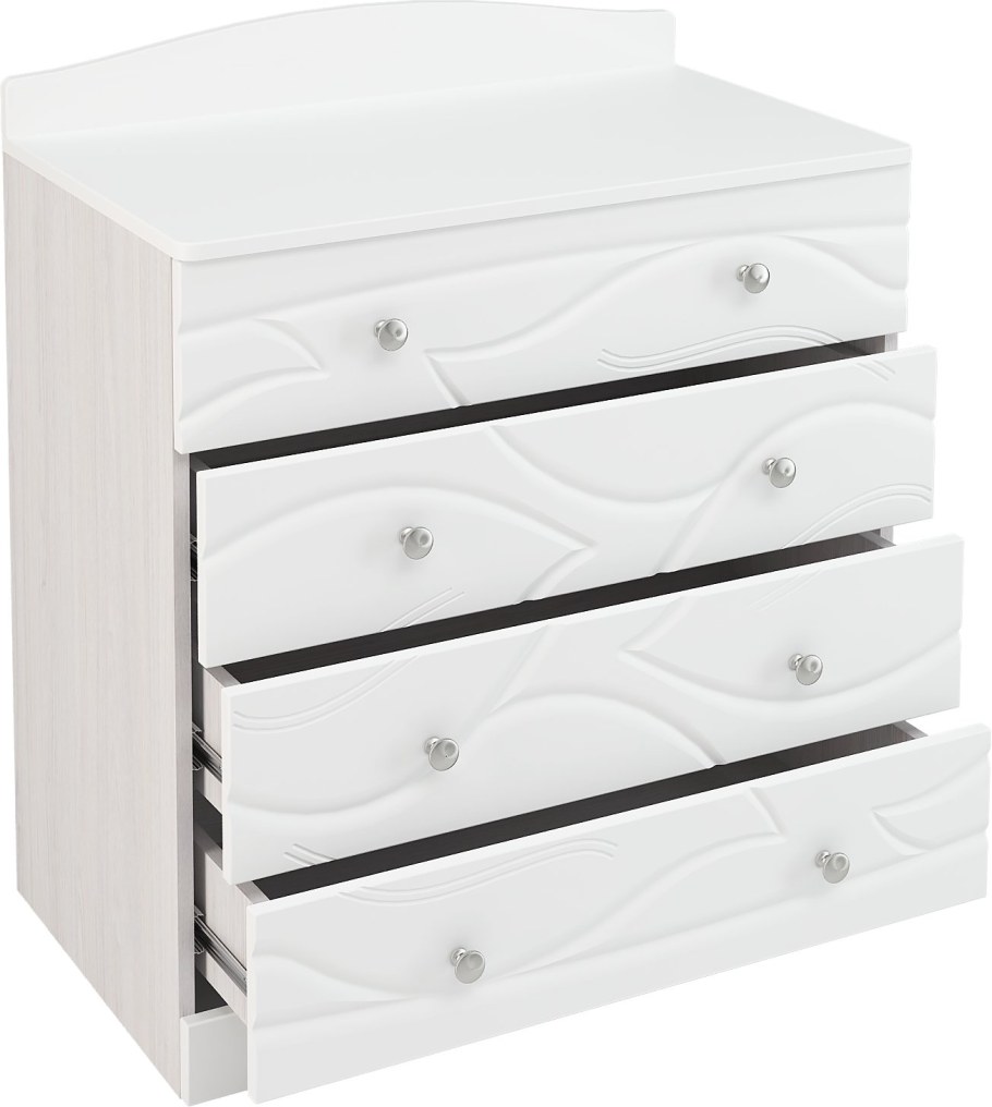 МС Флора комод км1 белый софт ясень Анкор светлый