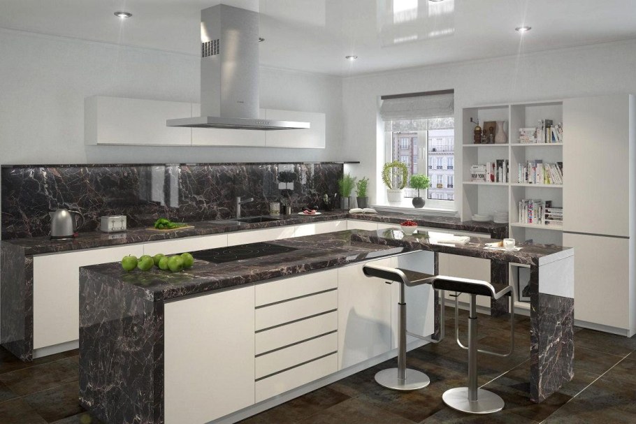 Столешница кедр 7031 мрамор Бергамо