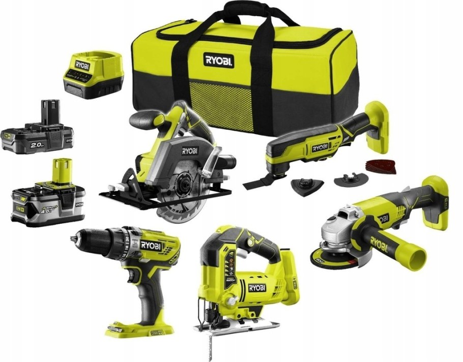 Набор аккумуляторного электроинструмента Ryobi r18ck9-252s, Кол-во: 9 шт.