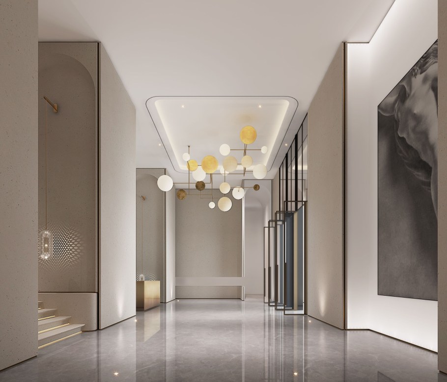 Современное освещение холла