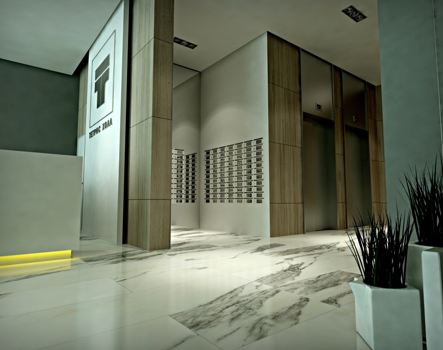 Интерьер входной группы в многоэтажном доме