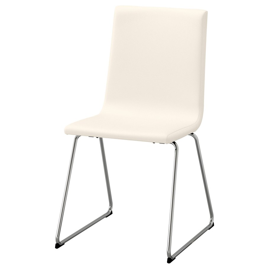 Кожаный стул икеа белый